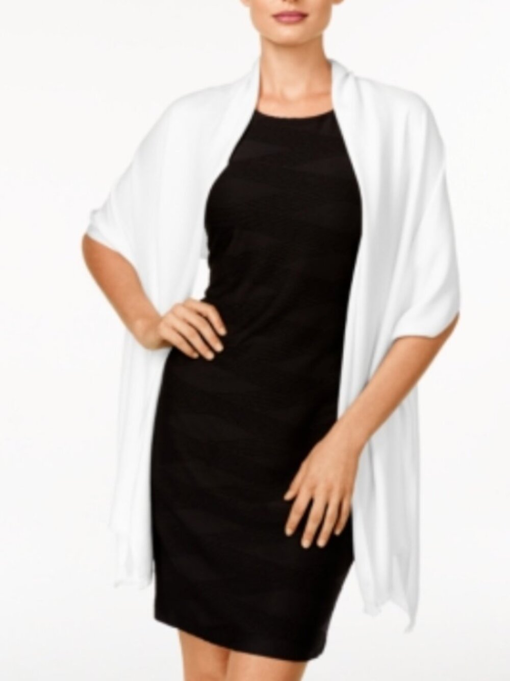 I.n.c. International Concepts Wrap & Scarf in One White - 3144
